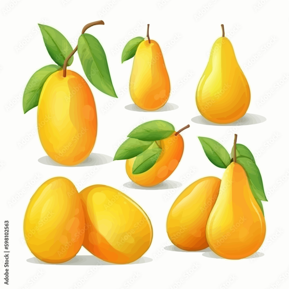 Mango vector illustration with a subtle gradient and lighting effects Mango vector illustration with a subtle gradient and lighting effects