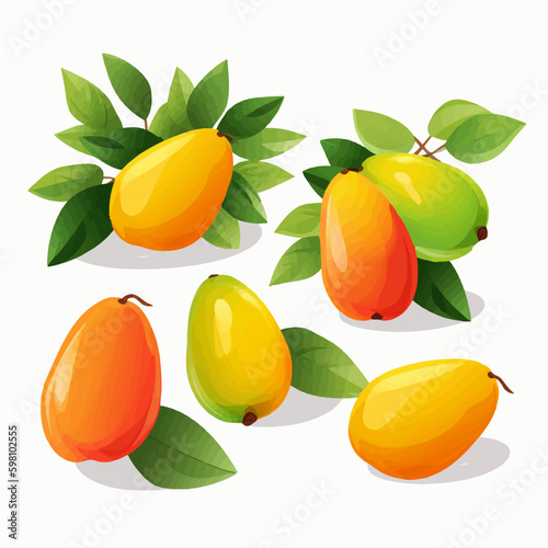 Set of mango vector graphics with a modern and contemporary design
