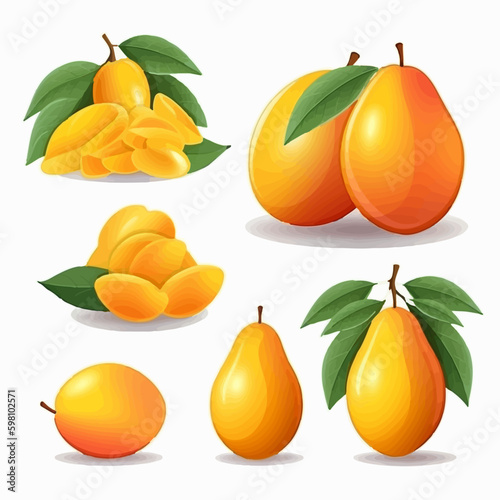 Set of mango vector icons for use in design projects