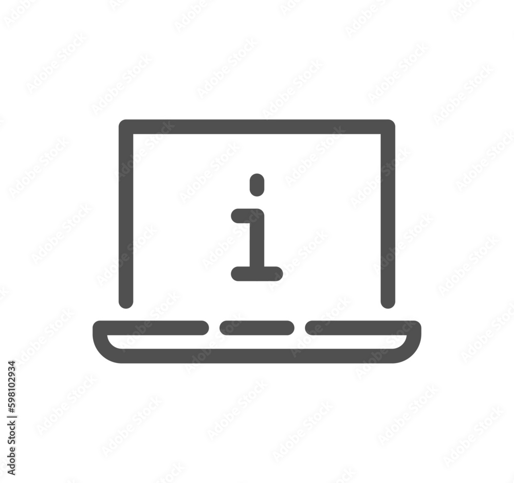 Info and help desk icon outline and linear vector. Info and help desk icon outline and linear vector.