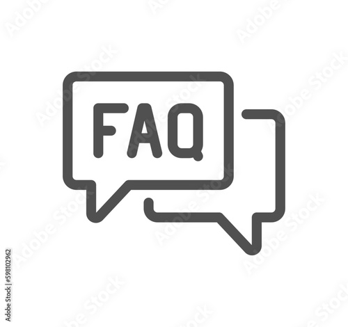 Info and help desk icon outline and linear vector.