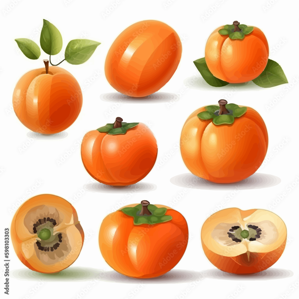 Add a touch of sweetness to your designs with these persimmon vector illustrations. Add a touch of sweetness to your designs with these persimmon vector illustrations.
