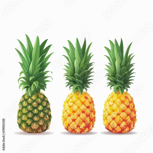 A pack of vector illustrations showcasing the unique shape of pineapples.