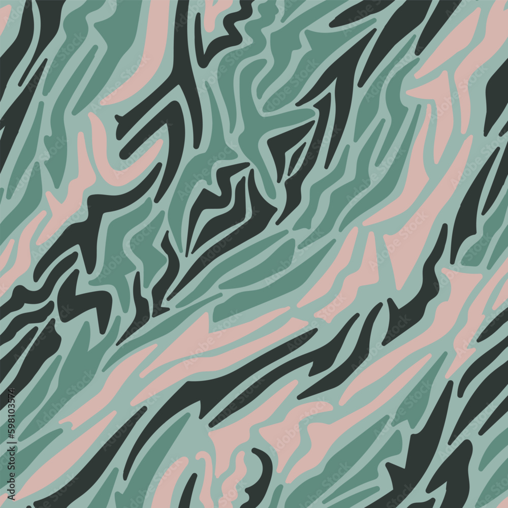 vector earth tone camouflage natural seamless pattern on green