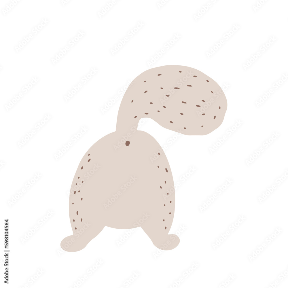 Cute cat handrawn vector. Back part. Fluffy tail Cute cat handrawn vector. Back part. Fluffy tail