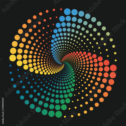 Dotted spiral vortex royalty-free images