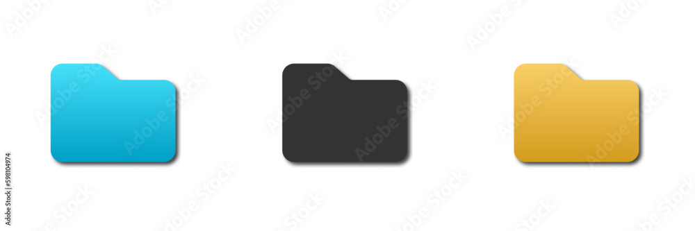 File folder icon with shadow. Vector illustration. File folder icon with shadow. Vector illustration.