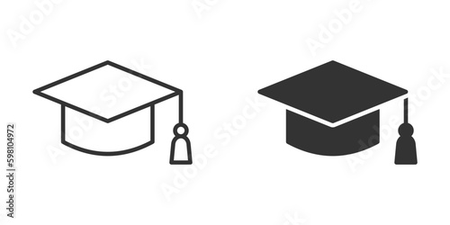 Student hat. Simple design. Vector illustration. photo