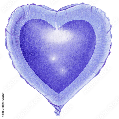 watercolor hand drawn heart shaped realistic ballooon photo