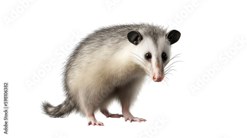 Opossum isolated on transparent background created with generative AI technology