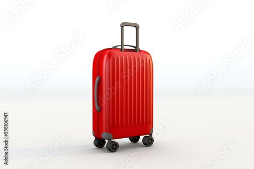 Red suitcase travel a travel business concept