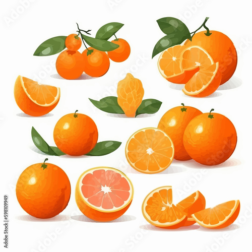 A colorful tangerine vector illustration, great for adding a touch of freshness to your projects.