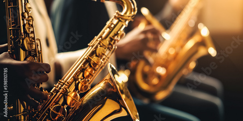 Photography Jazz Band playing on Stage