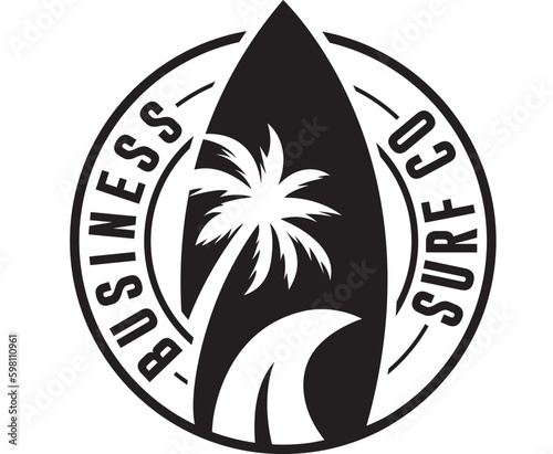 Surfing and Surfboard logo, Isolated, Travel, Wave, Surfboard Silhouette