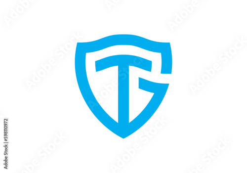 TG shield logo, graphic design template