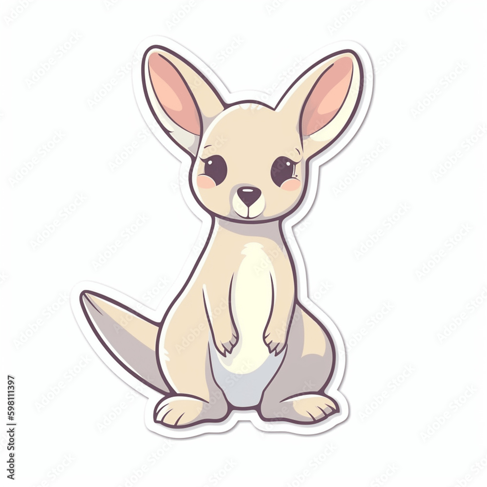 Fototapeta premium a cute illustration of a happy kangaroo