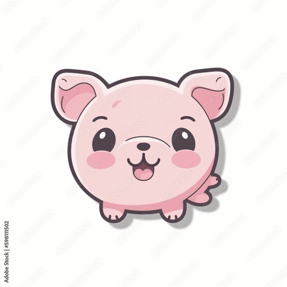 a cute happy pig cartoon illustration a cute happy pig cartoon illustration