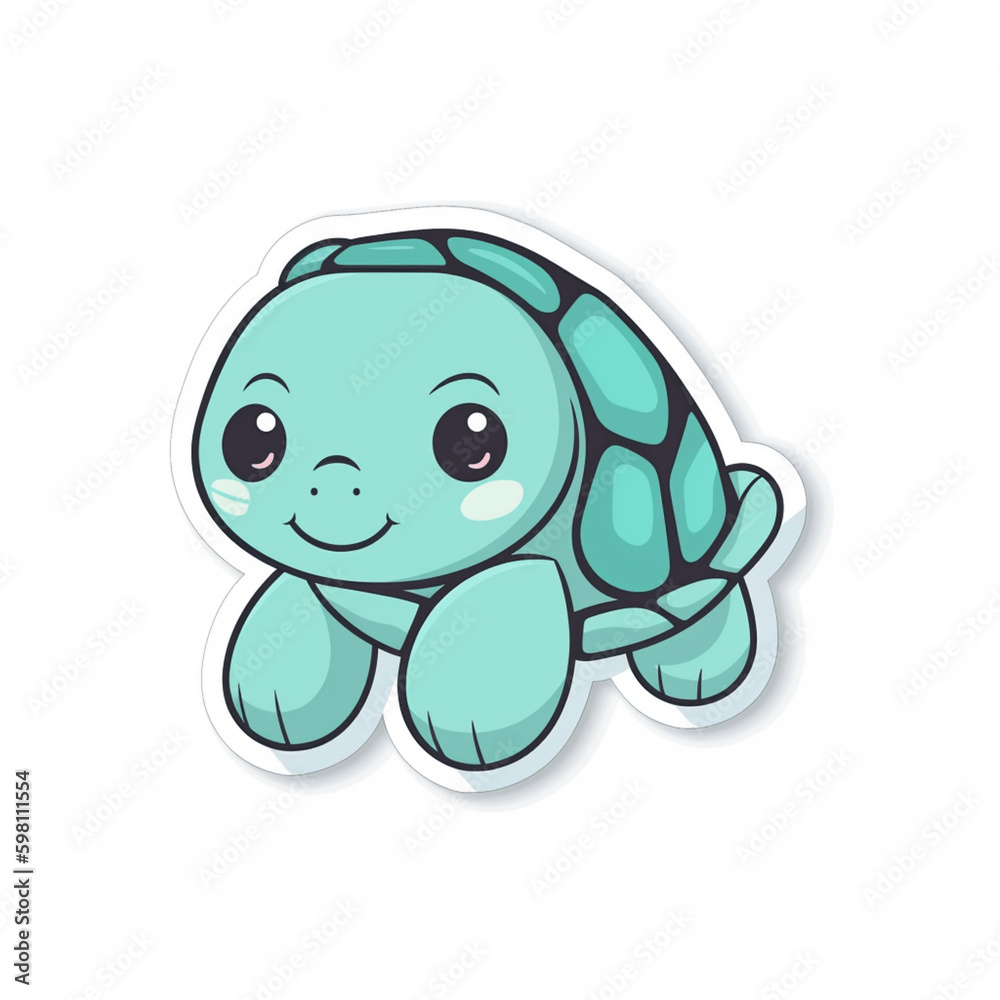 Fototapeta premium a cute happy turtle cartoon clip art