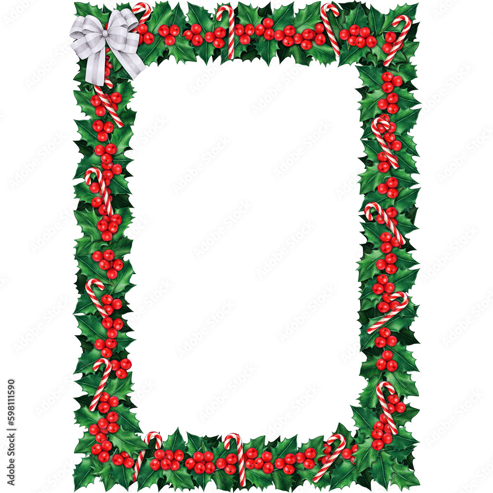 watercolor golden ratio holly christmas frame watercolor golden ratio holly christmas frame