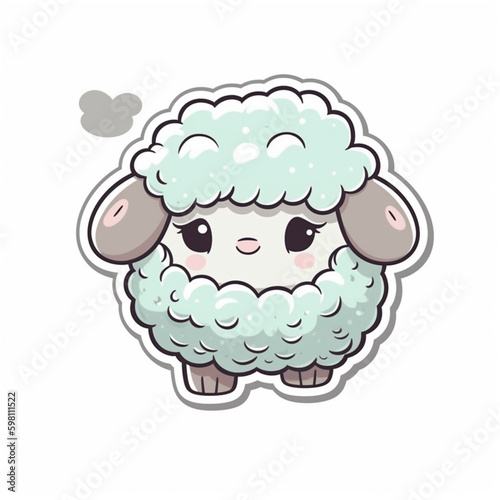 a cute little happy sheep cartoon clipart