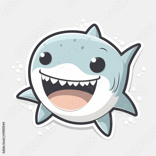 a cute happy shark cartoon clip art