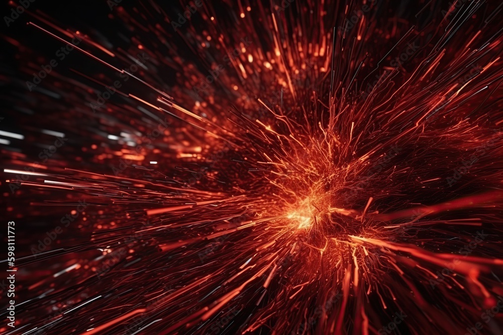 Network technology background futuristic tech red energy background. Low poly wire made with generative AI Scy fi space illustration Network technology background futuristic tech red energy background. Low poly wire made with generative AI Scy fi space illustration