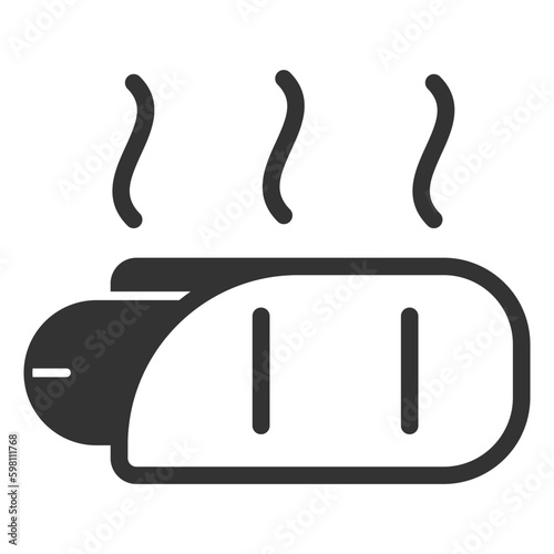 Hot sausage in lavash  - icon, illustration on white background, glyph style