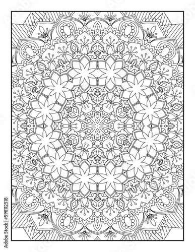  Decorative ornament in ethnic oriental style. Coloring book page.Mandala Coloring Book For Adult. Mandala Coloring Pages. Mandala Coloring Book. Seamless vector pattern.