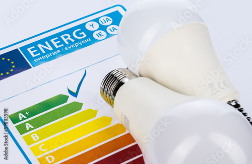 Energy rating chart, efficiency concept banner.