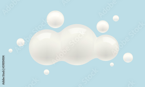 Vector abstract white cloud in realistic style. Vector digital cloud.