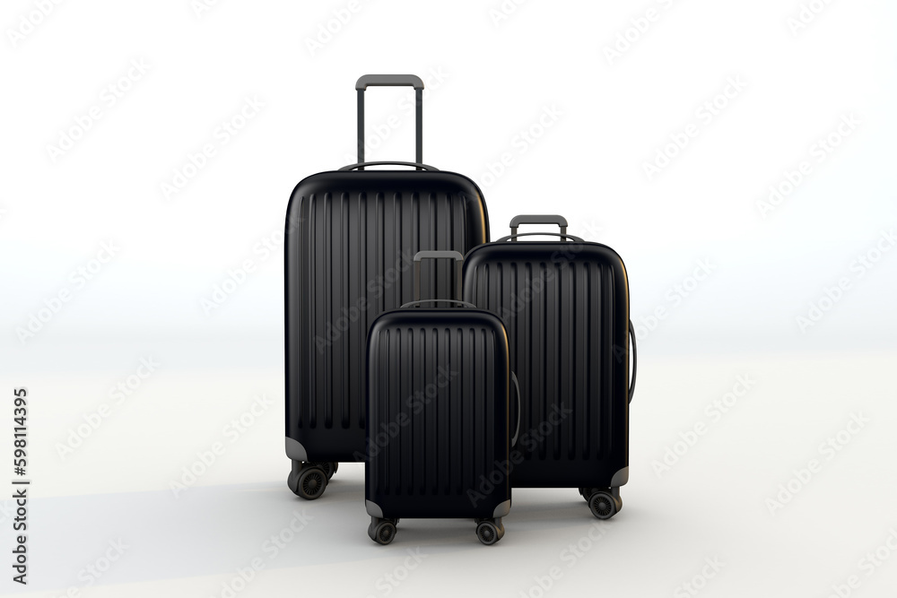 Black suitcases a business travel concept Black suitcases a business travel concept