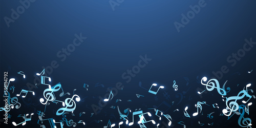 Musical note symbols vector background. Melody