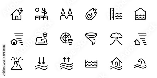 Natural Disaster icon, flat vector icon and illustration, graphic, editable stroke. Suitable for website design, logo, app, template, and ui ux.