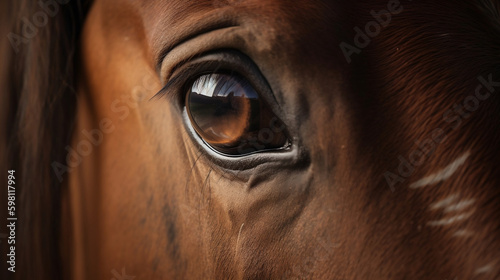 Eye of Arabian bay horse, Generative Ai