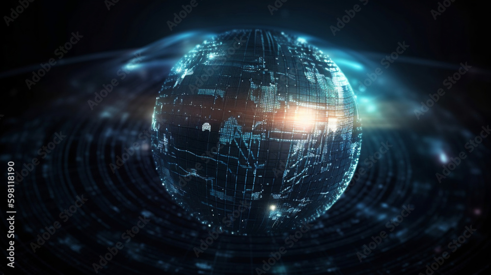 Obraz premium Bright light Developer programming and coding technology. Website design Safety of the social world Cyberspace concept, Generative Ai