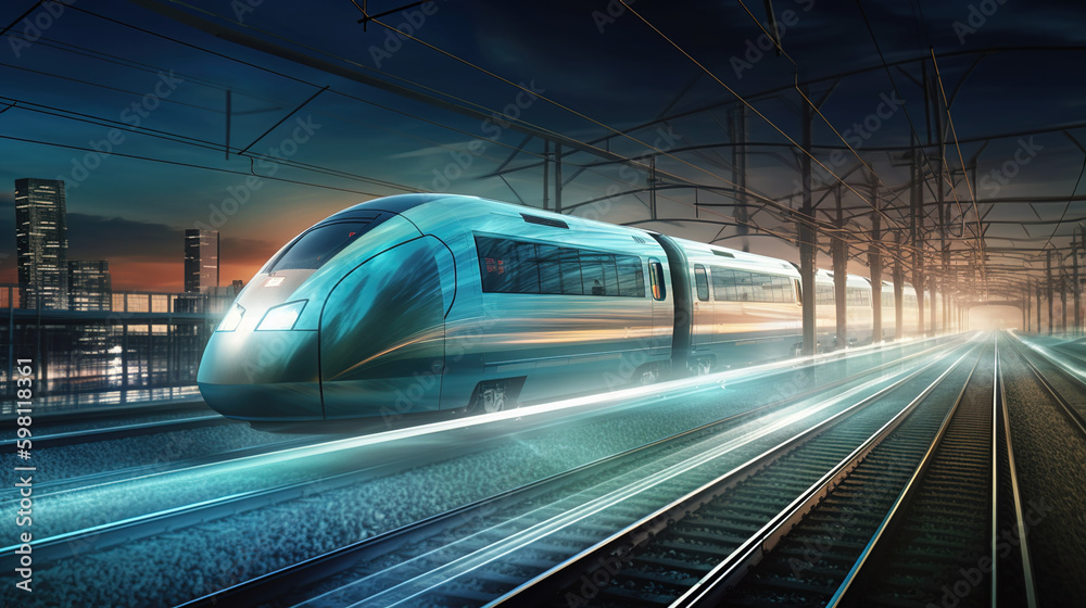 Fototapeta premium fast moving train