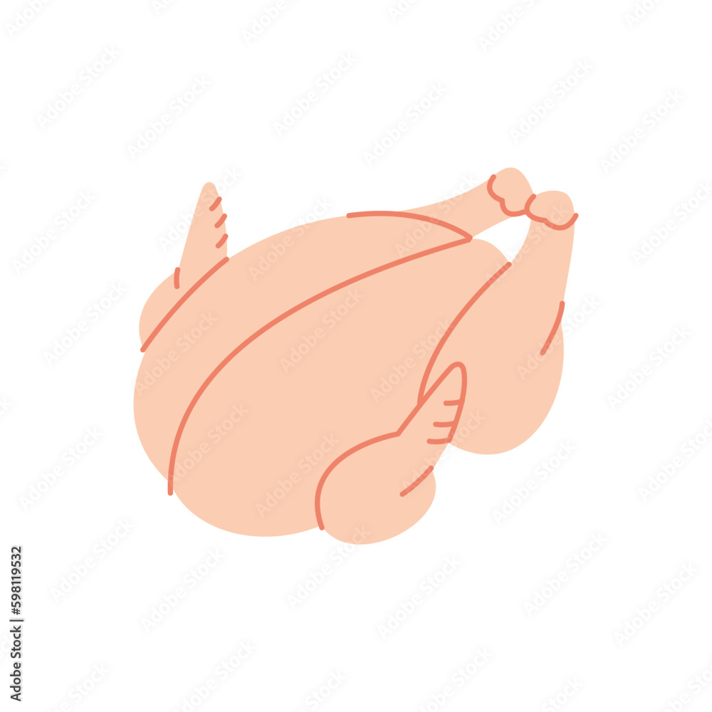 Whole chicken body icon. Fresh chicken meat silhouette. Vector illustration. Whole chicken body icon. Fresh chicken meat silhouette. Vector illustration.