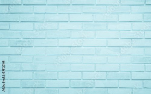 Detail of modern blue brick wall background photo. Blue light brick wall texture background for stone tile block painted in white light color wallpaper modern interior and exterior backdrop design.
