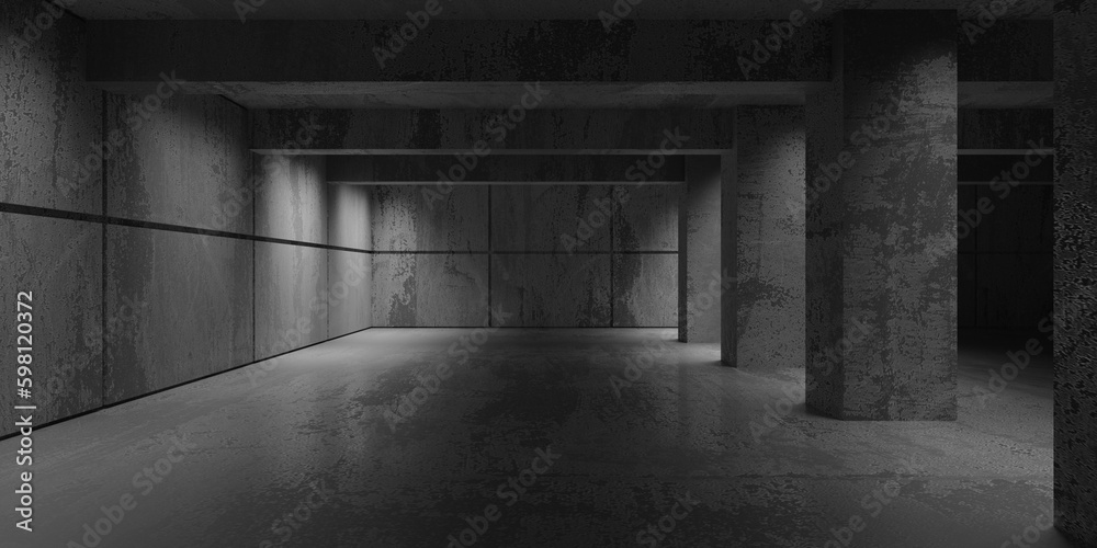 Obraz premium Abstract empty modern interior. Concrete walls
