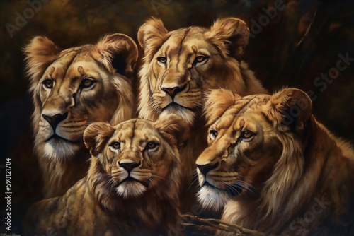 The Circle of Life  A Lion s Family Legacy - Generative Ai