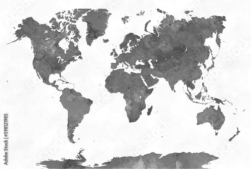 Fototapeta Naklejka Na Ścianę i Meble -  World map in watercolor