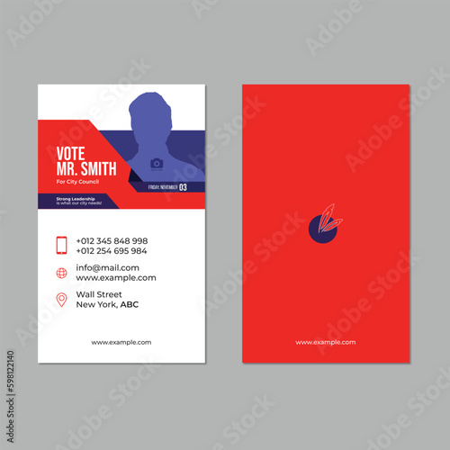 Political Election Business Card Template 