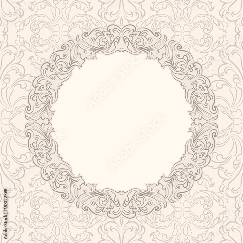 floral frame with vintage pattern