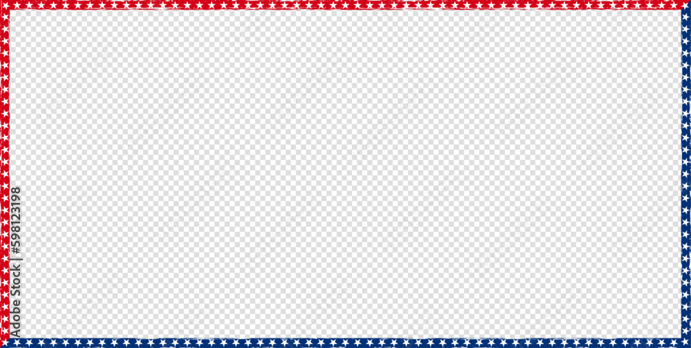 The United States of America grunge frame with a transparent banner background. Vector design.
