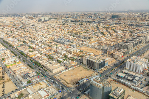 Aerial panorama of residential district of Riyadh city, Al Riyadh, Saudi Arabia © vadim.nefedov