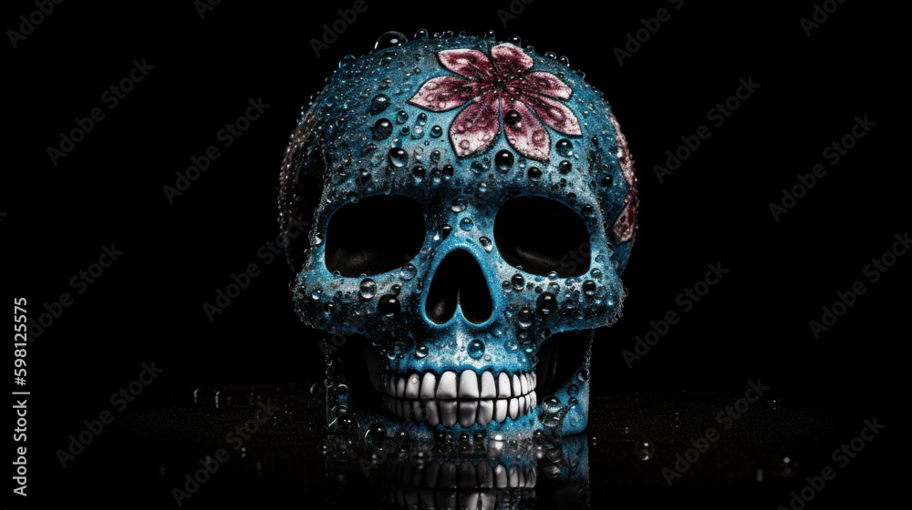 Day of the Dead concept, Sugar Skull, Calavera created with generative AI technology Day of the Dead concept, Sugar Skull, Calavera created with generative AI technology