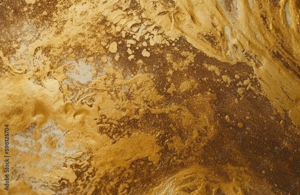 A metal plate with fine gold dust, texture, background, generative AI