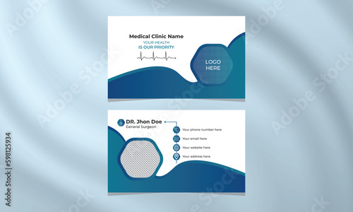 Professional medical style business card .
Medical healthcare or hospital and business card template.