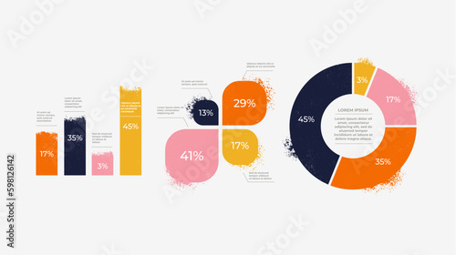 Infographic chart template in cozy vintage style. Business strategy presentation.