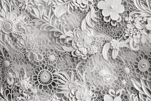 Nahtlos wiederholendes Muster - Weiße Spitze Stoff - Textil Photographie - Nahaufnahme photo